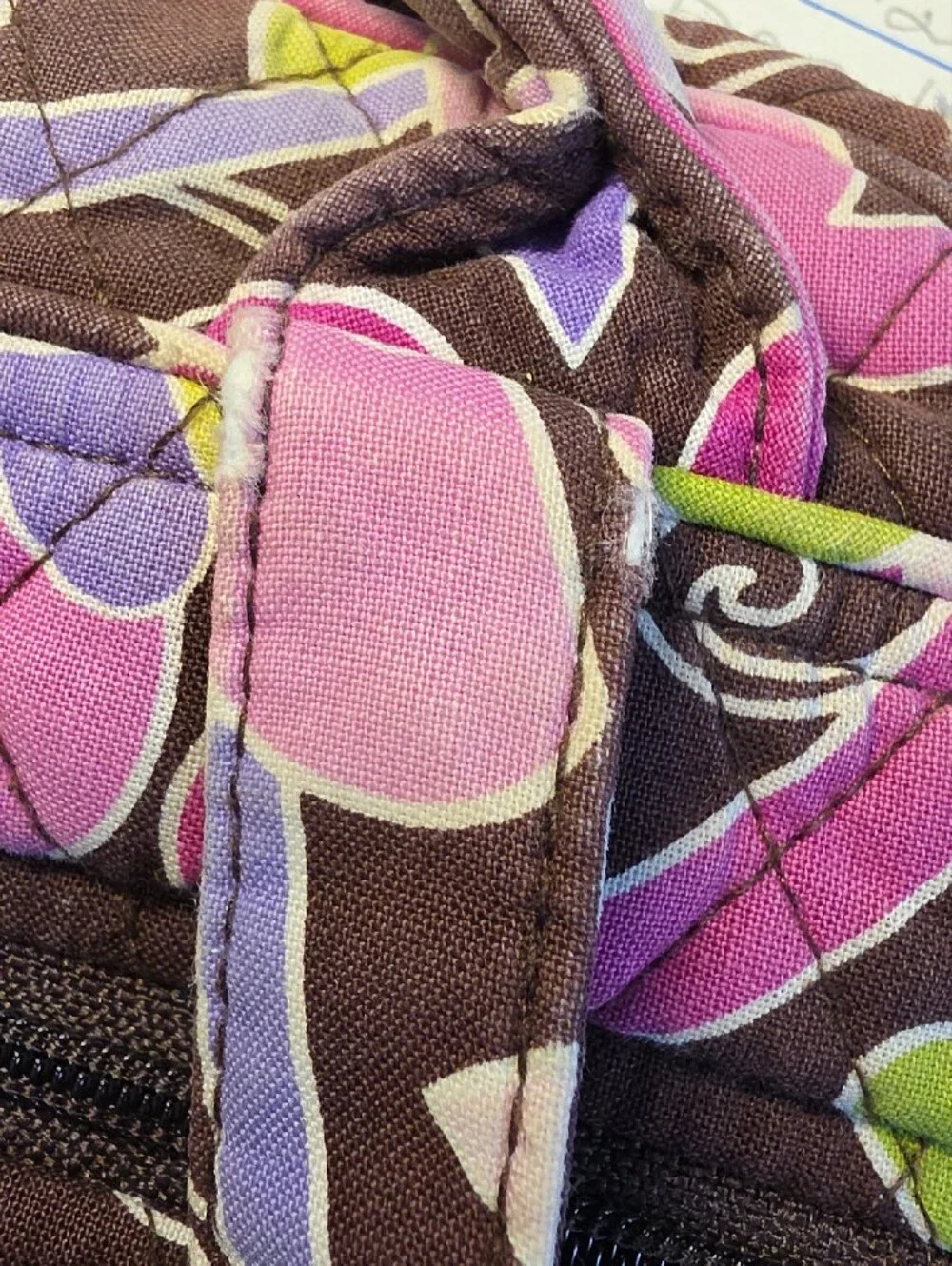 Vera Bradley Quilted Floral Backpack - Brown, Pink & Green